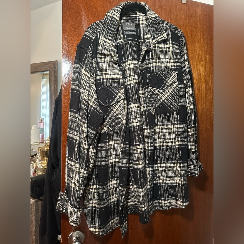Primark Black & Tan Plaid Shacket